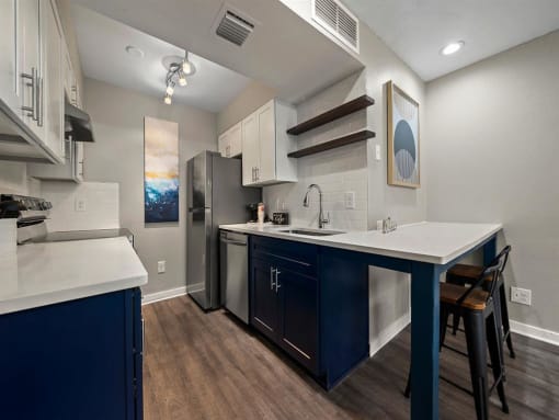 Renovated Kitchen at the 505 Collection in Atlanta, Georgia.