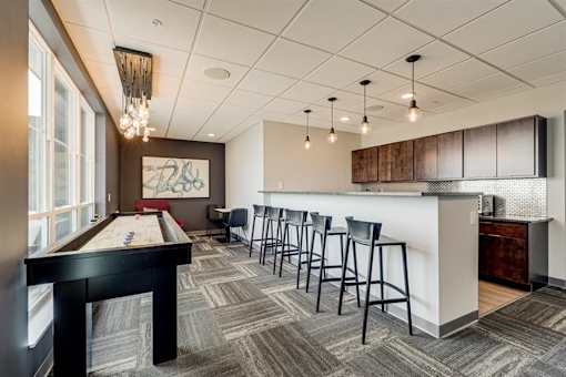 Clubhouse Kitchen at Maven Apartments, Burnsville, MN, 55337