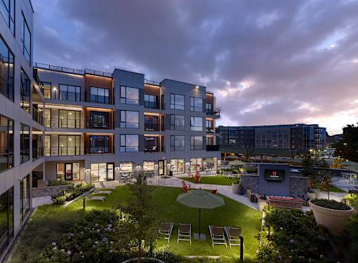outdoor lounge, tv, outdoor seating, grills, outdoor game tables