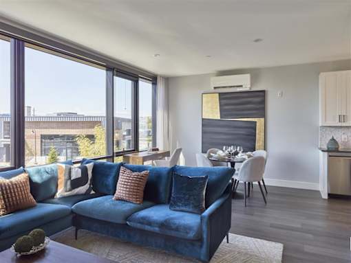 spacious living room with floor to ceiling windows in Hackensack NJ