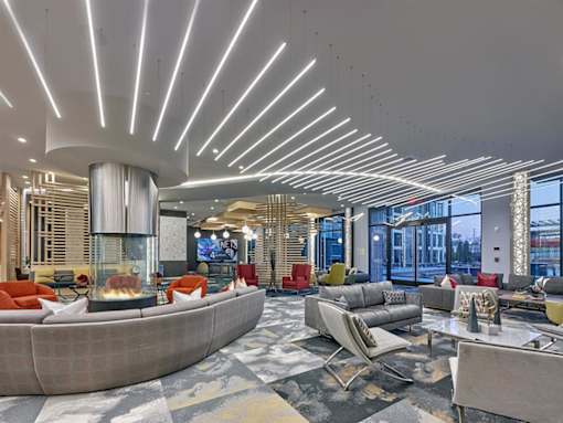 Union Club with modern amenities and comfortable seating at Vermella Union, Union NJ