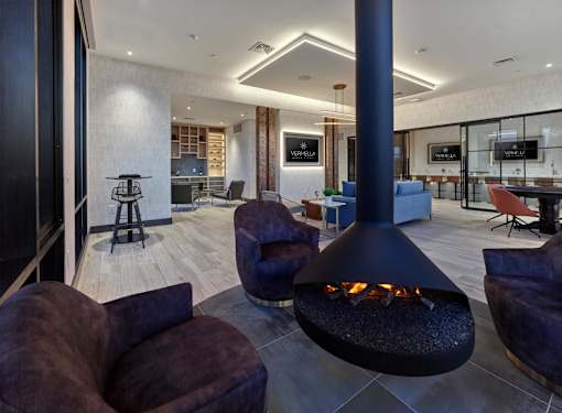 Modern sky lounge with clubroom amenities, Vermella Broad Street, Newark NJ resident space
