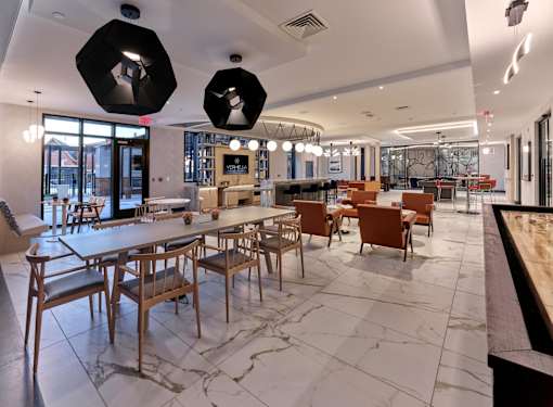 resident clubroom, billiard, pool table, games, private meeting room, indoor outdoor space