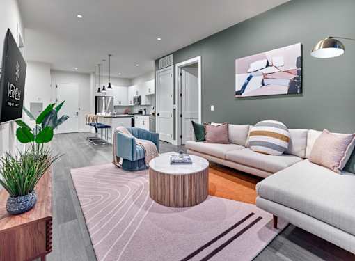 spacious luxury apartments, chef-inspired kitchen, stainless steel appliances, hardwood flooring throughout, built in closets