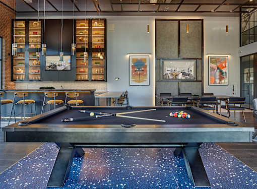 clubroom, lounge, pool table, club house, TV, entertainment
