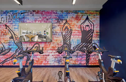 yoga room, spin class, fitness center
