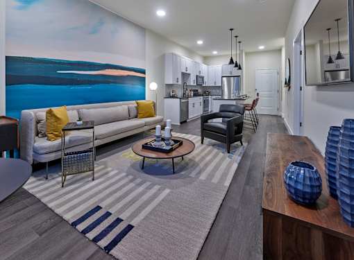 large one bedroom home, private balcony, open living space