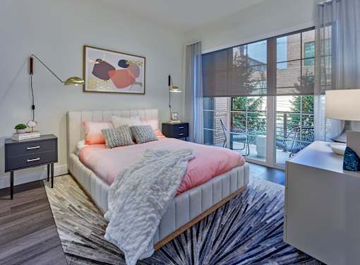 large one bedroom home, private balcony, open living space