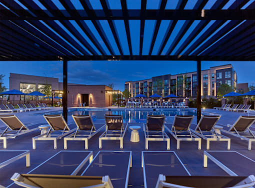 resort style pool, sun deck, bbq area, outdoor lounge