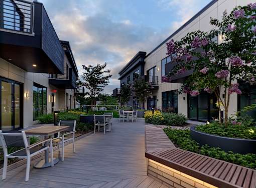 outdoor lounge, courtyard, private balcony