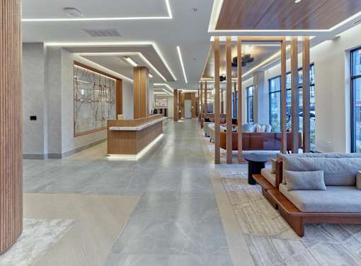 Concierge in a luxury apartment community with expansive resident amenities