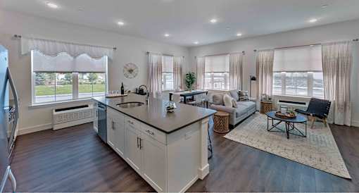 two bedroom, oversize windows, stainless steel appliances, open layout