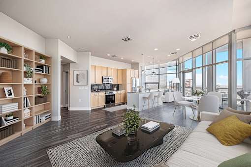 Large Living Area With Kitchen at 1600 Glenarm Place, Denver