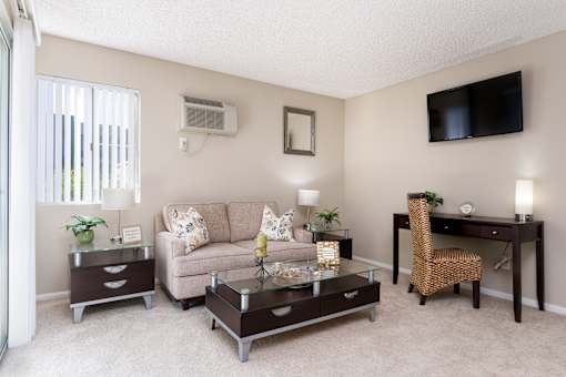 Living room at Navajo Bluffs Apartments