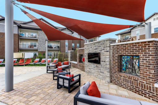 fireplace lounge area