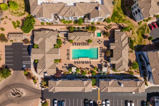 Aerial View Of Pool at SkyStone Apartments, Albuquerque