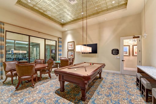 Pool Table in Clubhouse at Avino in 92130