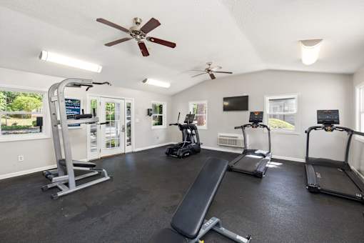 Gym with various equiptment