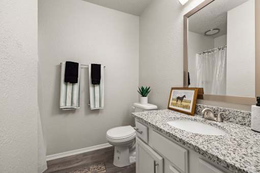 Bathroom towels hanging