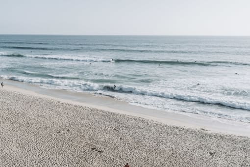 a view of the beach and the ocean