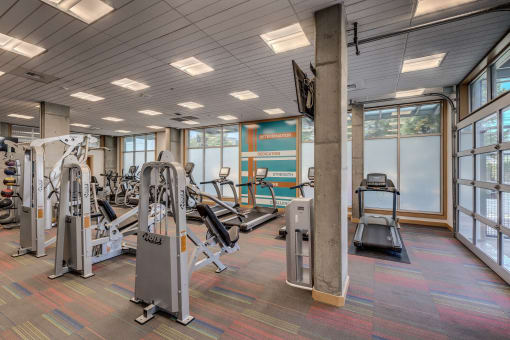 Fitness Center With Modern Equipment at Equinox, Seattle, WA, 98102