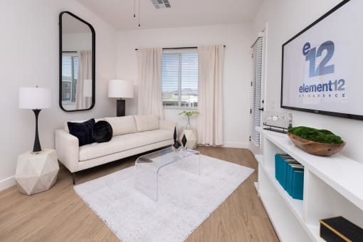 model apartment ;iving room at Element 12 Apartments, Henderson NV