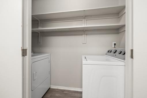 Washer and dryer in laundry room