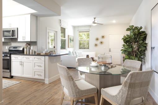 Kitchen cabinets at Sorano Apartments
