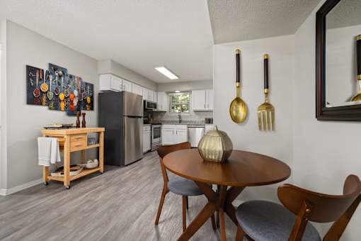 Dining room table in kitchen