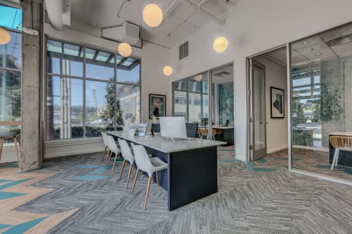 Brightly Decorated Leasing Office at Equinox, Seattle