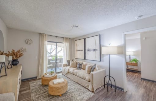Spacious apartment living room at apartments for rent in Las Vegas.