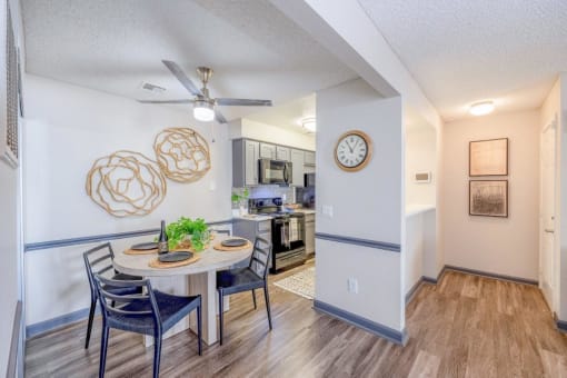 Dining room with modern layout at apartments in Vegas at 5400 Vistas.