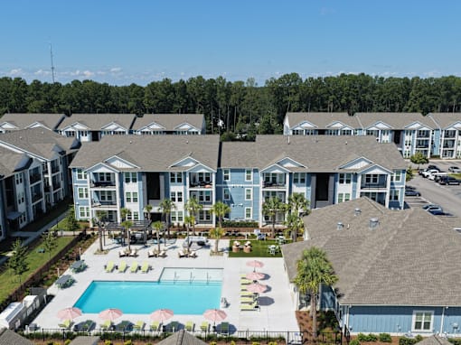 Pool view at The Isley at Windsor Hill, North Charleston, South Carolina