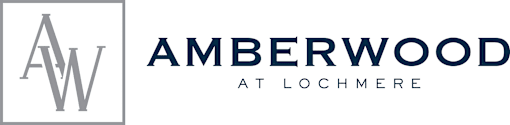 A logo with the text "AMBERWOOD AT LOCHMERE" in front of it.