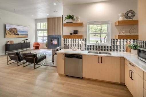Clubhouse kitchen  at Arbor Heights, Tigard, 97224