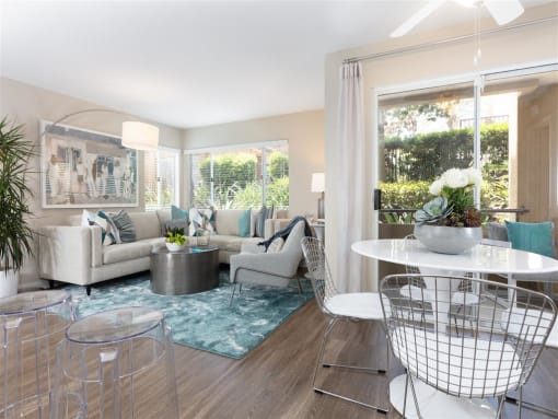 living room at St. Moritz Apartments, CA, 92656