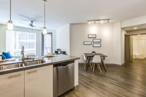 kitchen and dining
