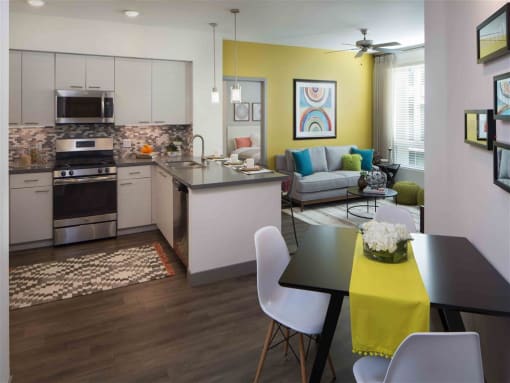 kitchen and dining