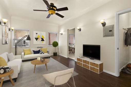 living room at Delta, Los Angeles, CA