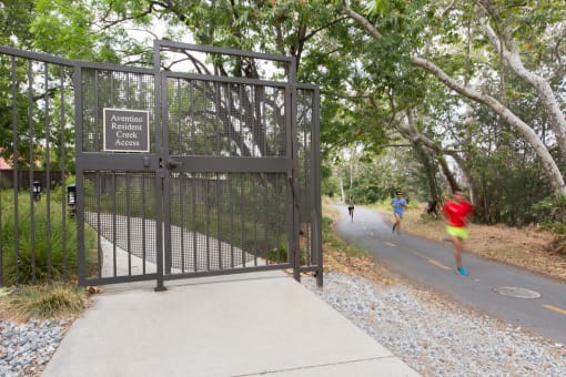 running trail and gate