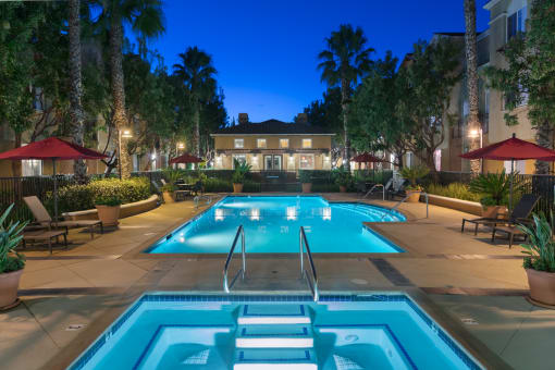 Outdoor pool and spa