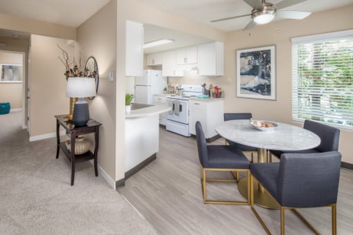 Open kitchen and dining room with a table and chairs at Summerfield, 97224