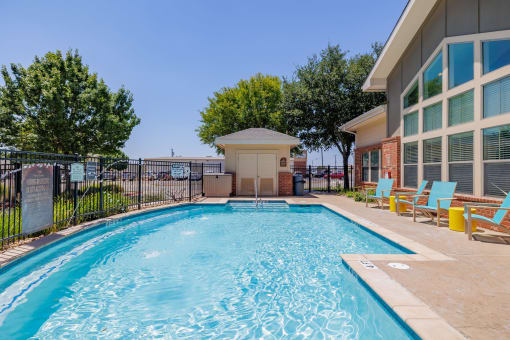 pool area at the bradley braddock road station apartments