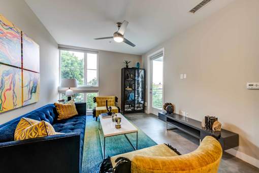 living room in model unit