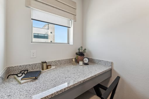 Office work area in home
