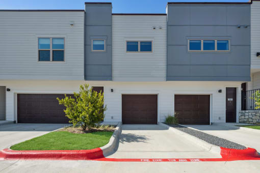 Garage attached to townhomes