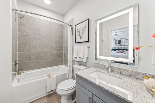 a bathroom with a sink toilet and a shower