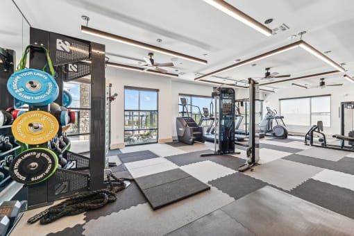 fitness center with workout equipment