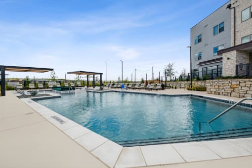 the swimming pool at the preserve at city center apartments