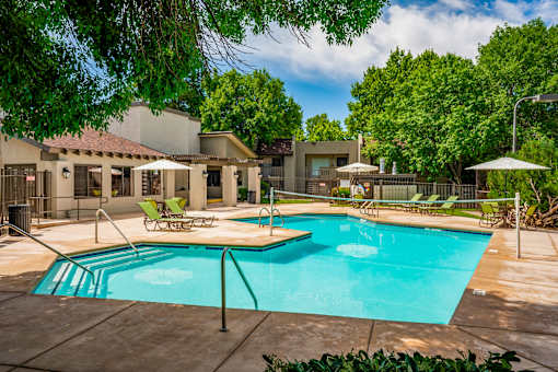 Pool view at Eagle Point Apartments, New Mexico